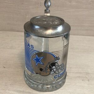 Dallas Cowboys NFL Miller Lite Beer handcrafted tankard mug w Lid Please Read